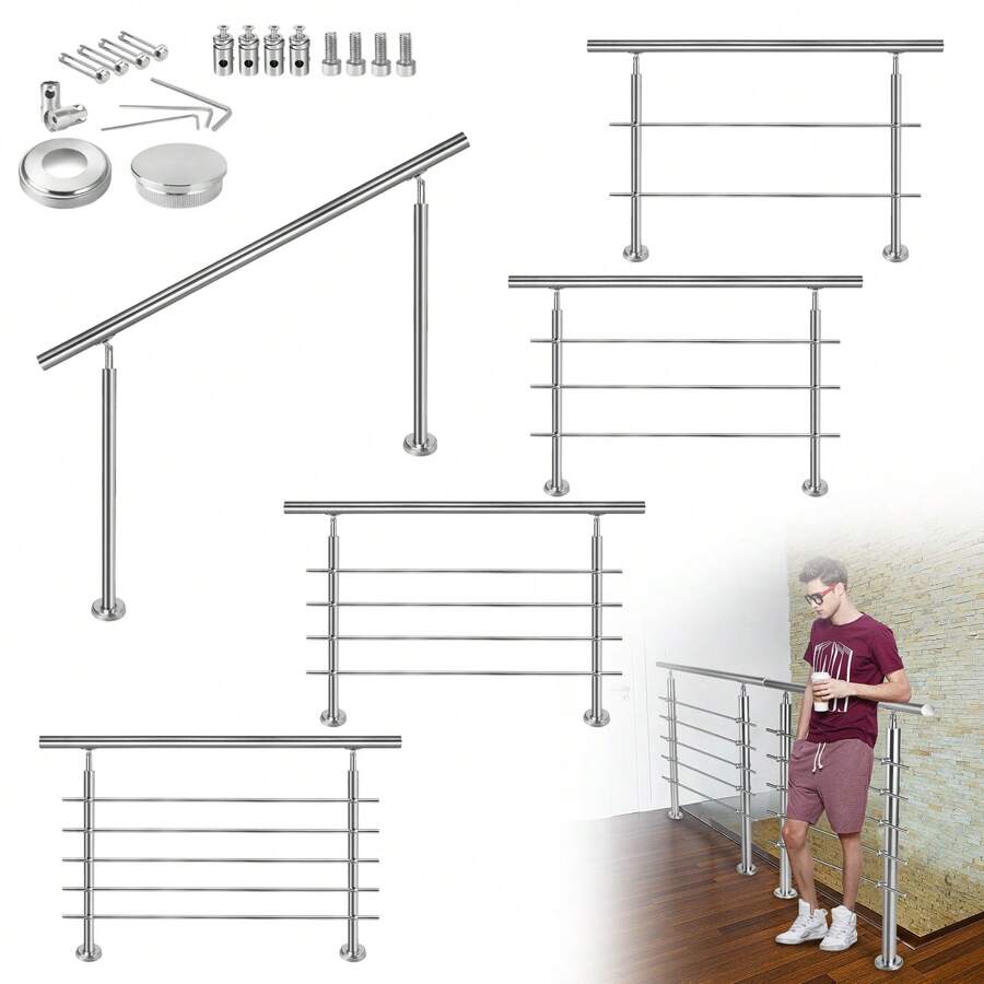 Stainless Steel Handrail Stair Railing Inside And Outside For Stairs, Parapet, Balcony - 200cm - View 1