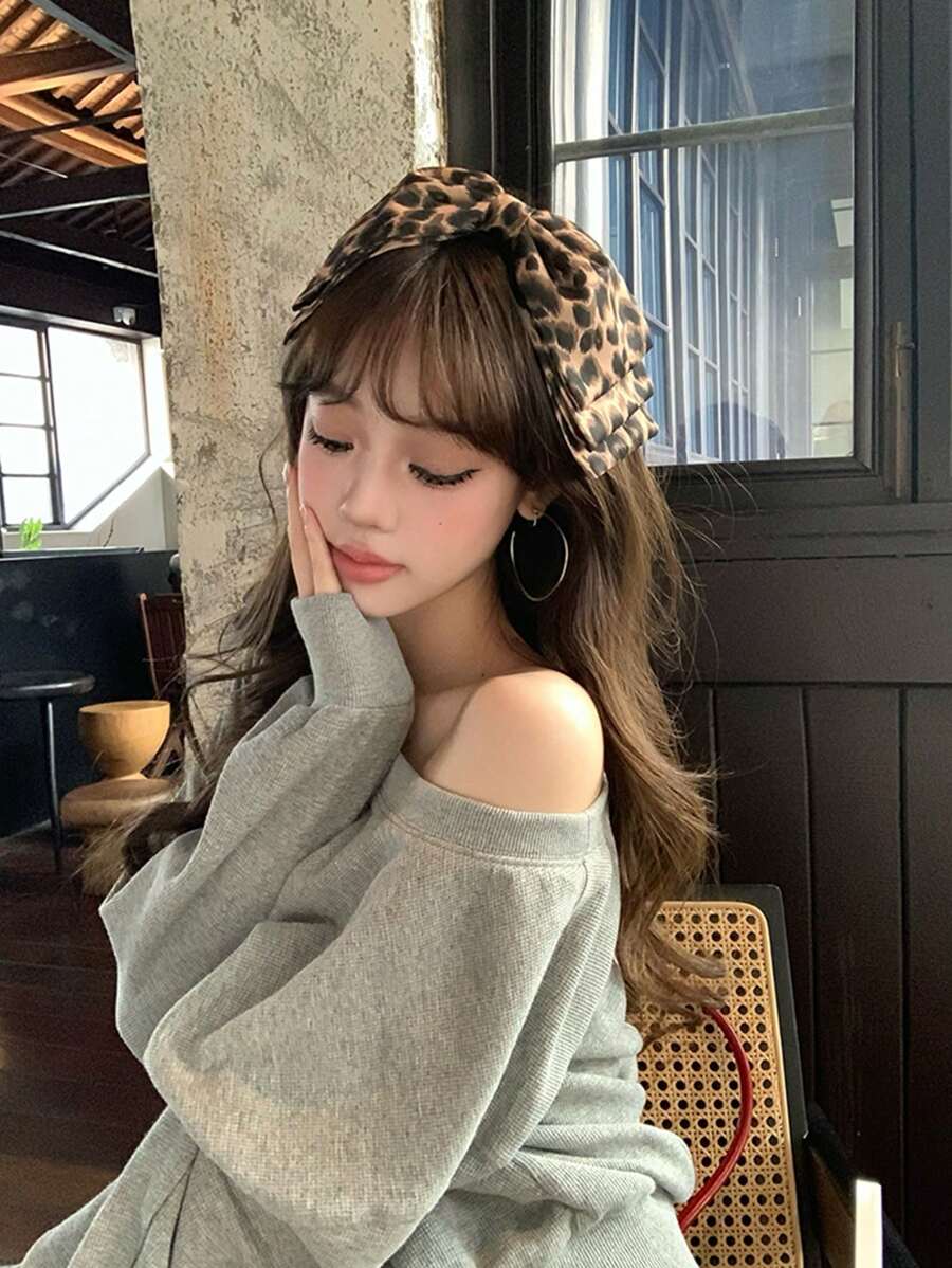 1 Piece Women's Leopard Print Bow Hair Clip, Retro Elegant Style, Summer Vacation Accessories, Women's Hair Accessories, Large Hair Clip, Women's Hair Clip, Beach Accessories. Suitable For Daily Leisure And Outdoor Wear, Summer Accessories, Women's Accessories, And Back To School Headwear., School Stuff, Claw Clips, Hairpin