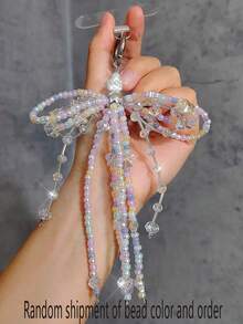 1 件可爱 ABS 树脂蝴蝶结钥匙扣，颜色和顺序随机 - 彩色 - 查看 9