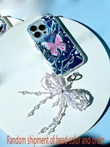 1 件可爱 ABS 树脂蝴蝶结钥匙扣，颜色和顺序随机 - 彩色 - 查看 3