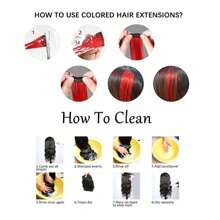 3pcs/Set Synthetic Hair Clip In Extensions Long Straight Zebra Striped Feather Design For Women, Halloween Wigs, Daily Wear & Party