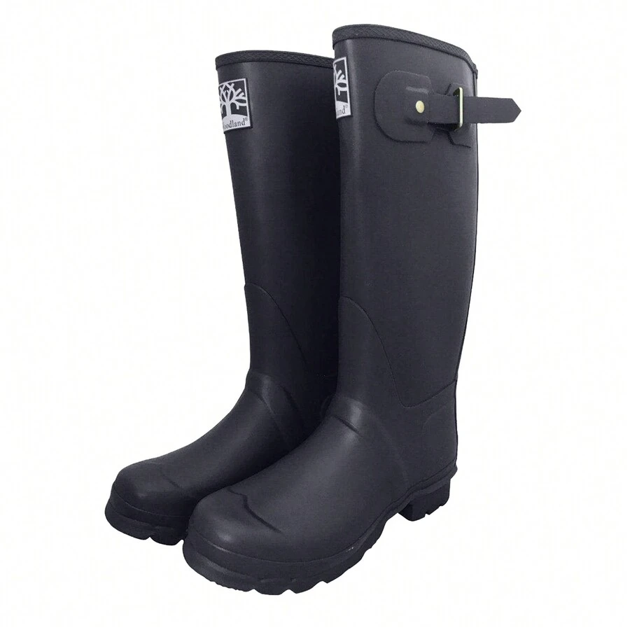 Botas Wellington de calidad unisex con cinta de uso regular, de color azul marino, con estilo de bosque - Azul Marino - Ver 1