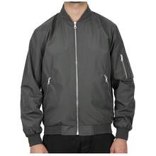 Mens Lightweight MA-1 Bomber Flight Jacket - Grey - View 1