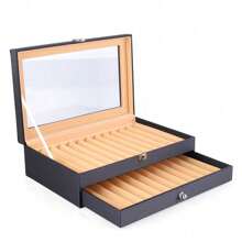 Futchoy 24 Fountain Pen Display Case Holder Leather Storage Collectible Organizer Box Drawer Collection Box For Pens Ballpoint Pen Pen Holder 30cm X 20cm X 9.5cm - màu đen - Xem 6