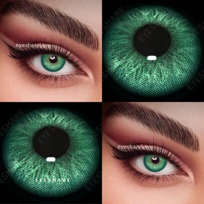 EYESHARE 1 Pair NEW Colored Contact Lenses For Natural Beauty Makeup Soft Colorful Contact Lenses, Yearly Disposable, 14.5mm Halloween Costume Cosplay