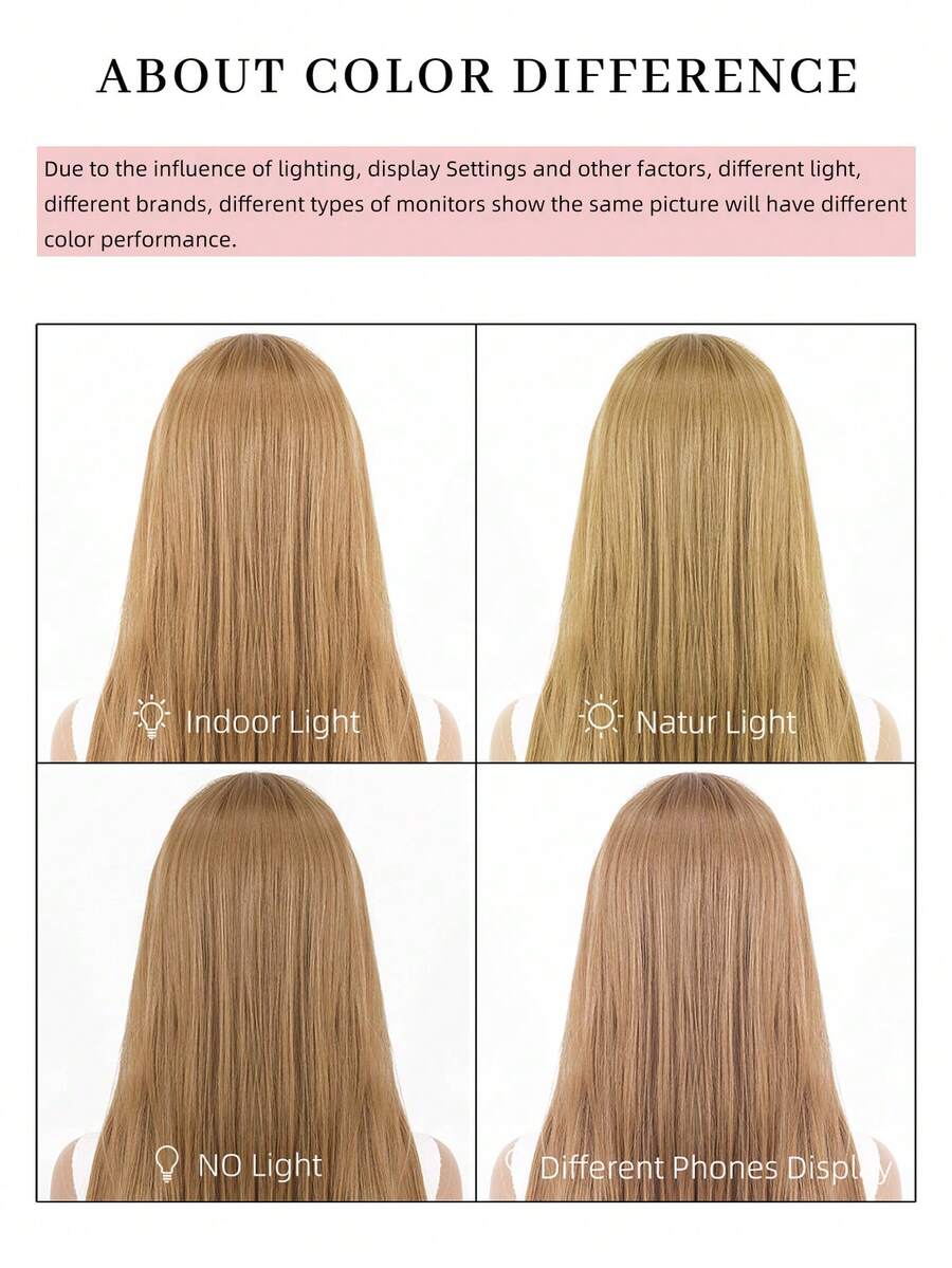 1pc Fake Headgear Women Long Hair Air Bangs Full Headgear Long Straight