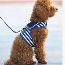 Striped Pattern Dog Harness And Leash Set, Soft Dog Harness Vest And Strong Lead Lead For Daily Outings For Puppy, Cat Small Dogs, Chihuahua - Multicolor - View 4