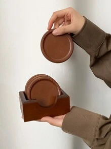 1 套/4 件竹木杯垫，创意耐热，茶道茶杯垫，玻璃杯杯垫，木制咖啡杯垫，适合家庭使用，防烫餐桌装饰，适合节日、派对、生日、婚礼和晚宴，礼物 - 彩色 - 查看 8