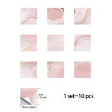 10 pièces Autocollants de sol de motif de marbre de luxe, papier peint en carrelage auto-adhésif en PVC, convient pour la cuisine, le salon, les murs de salle de bain, les sols, les bureaux, les armoires, décoration maison DIY