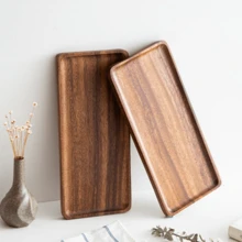 1pc Acacia Wood Tray, Wooden Display Stand Set, Suitable For Kitchen, Room And Home Decor, Great For Halloween, Christmas, Valentine's Day, New Year Gift, Halloween Gifts