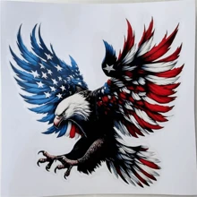 Patriotic Eagle Decal With American Flag Wings, Car Sticker, Scratch Decal, Motorcycle Reflective Sticker, Gift, Notebook, Truck, Computer, Mug, Fun Sticker And Roly Poly Sticker