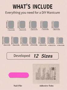 24pcs Short Square White French Tip Nail Stickers, Minimalist Design, Suitable For Daily Wear, Artificial Nail Accessories