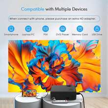 1080P Native Resolution Projector, Full HD Home Theater Video Projector, Portable Outdoor Movie Projector, Compatible With Smartphones, HD, USB, AV, VGA, Laptop, Suitable For Home, Outdoor - View 4