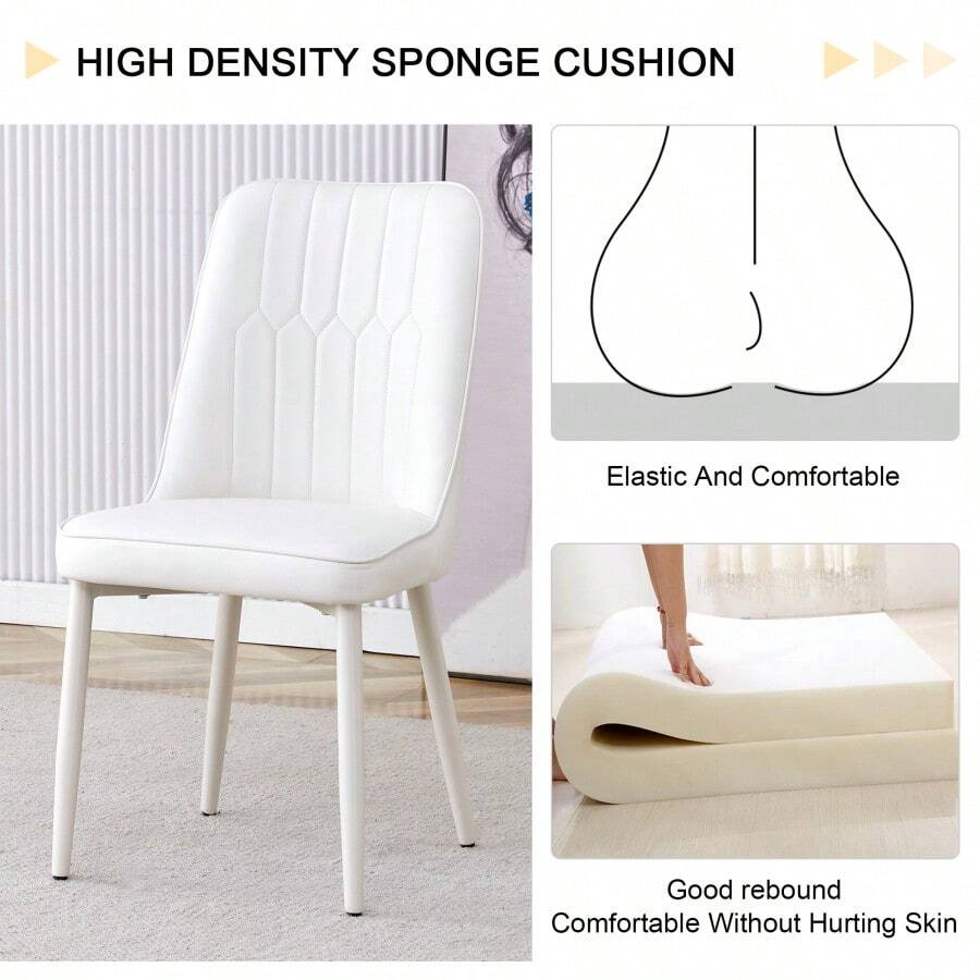 Table And Chair Set, MDF Desktop, White Metal Table Legs, Stable And