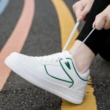 Nuevos tenis blancos casuales cómodos y ligeros para mujer, versátiles y de moda - Blanco - Ver 1