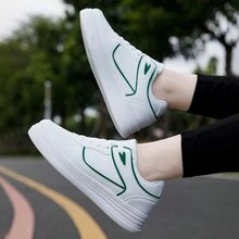 Nuevos tenis blancos casuales cómodos y ligeros para mujer, versátiles y de moda - Blanco - Ver 6