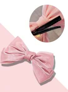 2pcs Bow Hair Clips, Ultra Fairy French Satin Hair Clips, Sweet Elegant, Back Clip Style, High-End Texture, Top Clip Style, Princess Style Hair Accessories, Hairband Children Hair Accessories (Card Is For Display Only) - Bow Hairpin - View 7