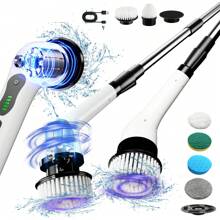 IAGREEA Electric Spin Scrubber, Cordless Cleaning Brush, Shower Cleaning Brush With 9 Or 6 Brush Heads 2H Power Dual Speed, Adjustable Extension Handle, 360 Cordless Cleaning Brush For Bathroom, Bathtub, Tiles, USB-C Charging Cable, Rotating Cleaning Brush, 2000mAH