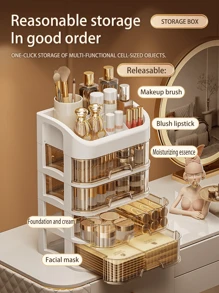 Brand New Elegant Makeup Organizer Drawer Box, Large Storage Space With Pullout Drawers, Available In 2 Colors And Multiple Sizes