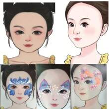 Faces Practice Board Face Painting Practice And Display Tool Novice Practice Beginner Stage Makeup Painting Practice Template - Multicolor - View 9