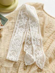 1PC Daisy Hollow Lace Ribbon Hairband Pendant Headscarf & Neck Scarf For Daily Wear Bandana,Hair Band,Head Band Ideal For Dressing Up Your Look - A - View 15