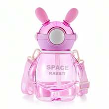 Rabbit Water Bottle Kids Toddler Portable With Straw Design 680ML - 藍色 - 查看 9