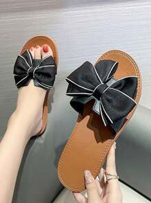 ISPORTE Sandalias con adornos de diamantes de imitación para mujer, sandalias, sandalias planas versátiles con lentejuelas para exteriores a la moda - XZ064-Negro - Ver 5