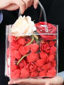 10 件带手柄的透明塑料礼品袋、节日派对手提袋、万圣节、圣诞节、礼品袋、可重复使用的透明手提袋、适用于万圣节圣诞节零售精品婚礼生日派对礼品、购物袋、派对袋、派对礼品袋、工艺手提袋、派对礼品、适用于珠宝、香水、烘焙、礼物、圣诞节 - 無色 - 查看 3