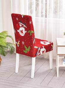 2/4/6 chiếc Vỏ bọc ghế ăn đàn hồi toàn bộ hình ông già Noel, Vỏ bọc ghế in hoa chống bụi chống trượt dùng để trang trí nhà cửa, khách sạn, nhà hàng và tiệc tùng - Nhiều màu - Xem 4