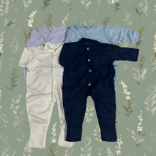 100% Cotton Baby Romper Turns Into Baby Layette Foot - 灰色 - 查看 2