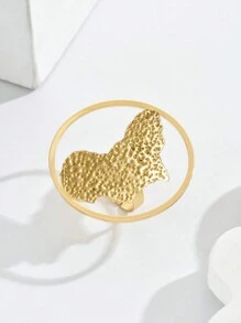 1 chiếc nhẫn đeo tay phong cách kim loại sáng tạo, thích hợp để đeo hàng ngày - Vàng - Xem 3