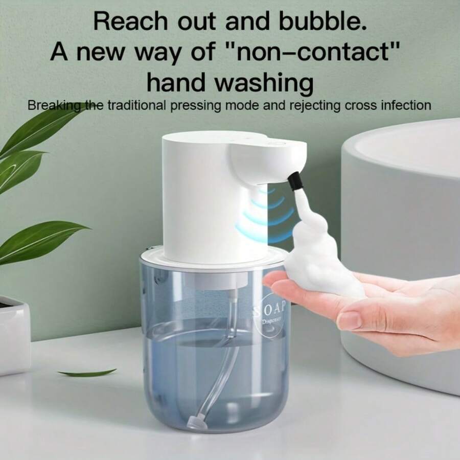 Máy tạo bọt xà phòng rửa tay tự động - Sạc qua USB, Dung tích lớn 400ml, Sử dụng kép trên tường và để bàn, Chất liệu nhựa ABS không chì, Thích hợp cho phòng tắm, nhà bếp tại nhà, khách sạn, trường học và nơi công cộng, Món quà thiết yếu cho lễ Halloween và Giáng sinh!