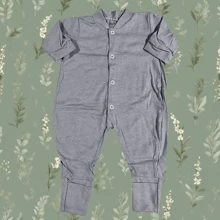 100% Cotton Baby Romper Turns Into Baby Layette Foot - 灰色 - 查看 1