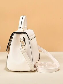 全新时尚女士格子手提包 - 米色 - 查看 3