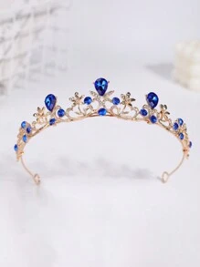 1pc Girls' Luxury Sweet Rhinestone 3D Princess Crown Headband - Multicolor - View 5