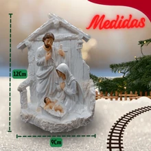 Nativity Scene Christmas Christmas Details Resin Figure Jesus Family - 白色 - 查看 5