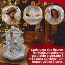 Nativity Scene Christmas Christmas Details Resin Figure Jesus Family - 白色 - 查看 4