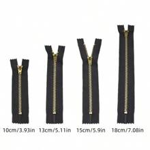10 piezas Cremalleras de metal de latón, de extremo cerrado, autobloqueantes, para jeans, pantalones casuales, de color dual - 10 piezas - Ver 3