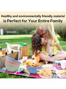 4/8pcs Plastic PP Cereal Bowls, Suitable For Soup, Snacks, Salad, Fruit, Dishwasher & Microwave Friendly,School Supplies - Multicolor - View 6