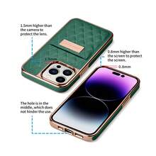 Ốp lưng điện thoại bằng da PU thêu có khe cắm thẻ mạ điện tương thích với iPhone - Nhiều màu - Xem 5