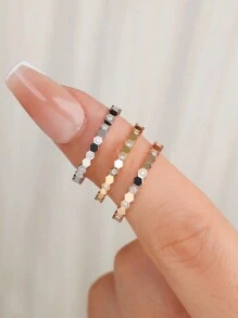 1 件蜂巢戒指女士珠宝 925 纯银精致时尚单戒指精美珠宝适合女孩复古派对约会生日礼物 - 玫瑰金 - 查看 5