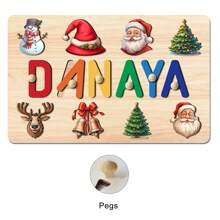 First Christmas Gift,Puzzle Kids 2-4,Montessori Toddler Toys,Wooden Alphabet Puzzle,Christmas Puzzle Gifts,Baby Name Puzzle,Early Learning Toys For Baby Boy Or Baby Girl,