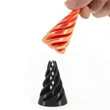 1pc Impossible Pyramid Passthrough Sculpture, 3D Printed Spiral Cone, Mini Vortex Thread Illusion, Plastic, No Power Needed, Perfect For Christmas Home Decor & Unique Gift Ide - Multicolor - View 1