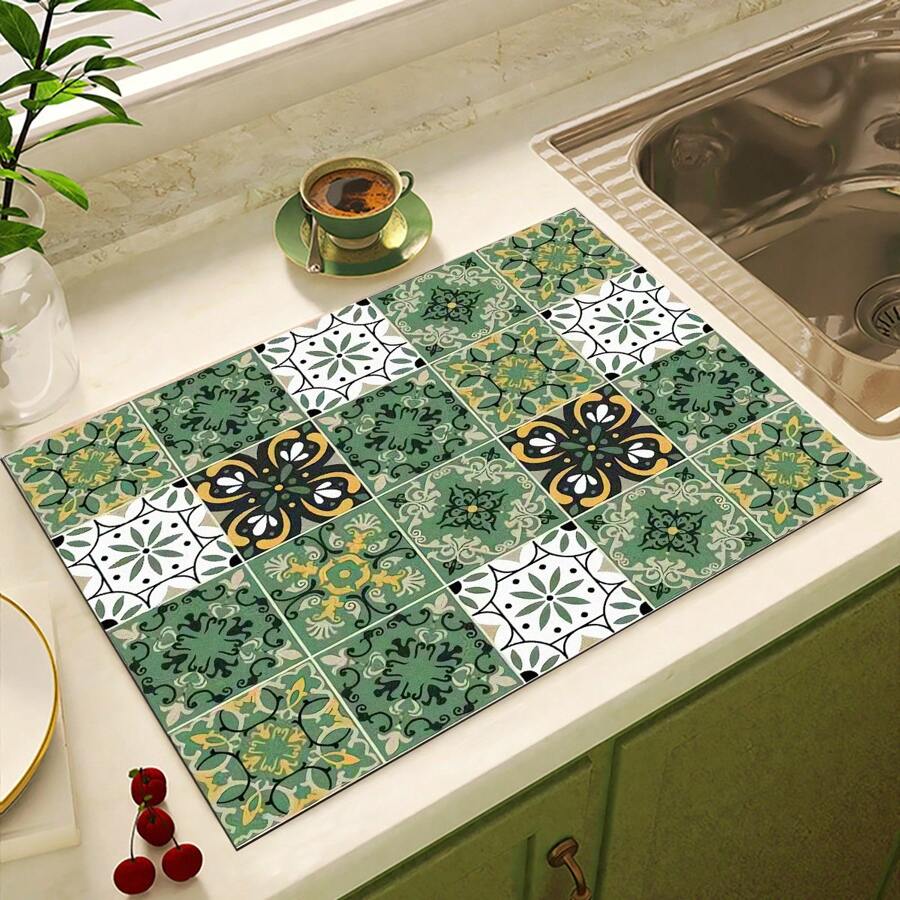 1pc Absorbent Pad, Suitable For Coffee Maker, Kitchen Counter, Sink, Faucet, Toilet, Vanity, Household Utensils - Multicolor - View 1