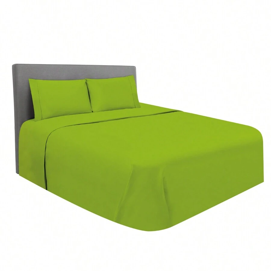 Sabanas Matrimonial 1800 Hilos Tacto Algodon Egipcio - Limon - Ver 1