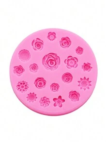 1 pieza Molde de silicona con forma de flor pequeña para hacer accesorios de joyería de resina, en color rosa, incluye formas de girasol, rosa y margarita. Apto para manualidades de resina epoxi, accesorios para el cabello y decoración de calzado para San Valentín.