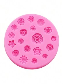 1 pieza Molde de silicona con forma de flor pequeña para hacer accesorios de joyería de resina, en color rosa, incluye formas de girasol, rosa y margarita. Apto para manualidades de resina epoxi, accesorios para el cabello y decoración de calzado para San Valentín.