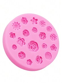 1 pieza Molde de silicona con forma de flor pequeña para hacer accesorios de joyería de resina, en color rosa, incluye formas de girasol, rosa y margarita. Apto para manualidades de resina epoxi, accesorios para el cabello y decoración de calzado para San Valentín.