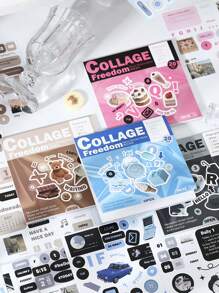 1 quyển sổ dán trang trí kiểu Anh cổ điển INS, không cần cắt, vật liệu làm sổ lưu niệm tự làm cho nhật ký, lịch, sổ kế hoạch, sổ lưu niệm, album ảnh, nhãn dán sổ tay, văn phòng phẩm và đồ dùng học tập - Nhiều màu - Xem 6