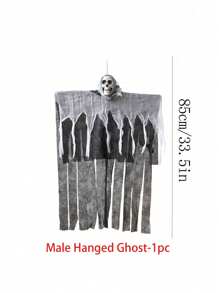 1pc Halloween Hanging Ghost Skeleton Head Decoration, Used For Haunted Houses & Doors, Yard Gatherings, Indoor/Outdoor Halloween Decor, Scary And Skeleton Prop Fall Autumn,Christmas